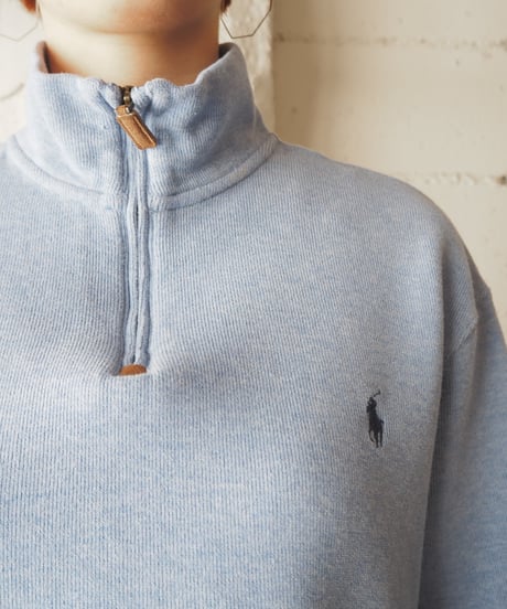 Remake Ralph Lauren Cutoff Half Zip Knit BL