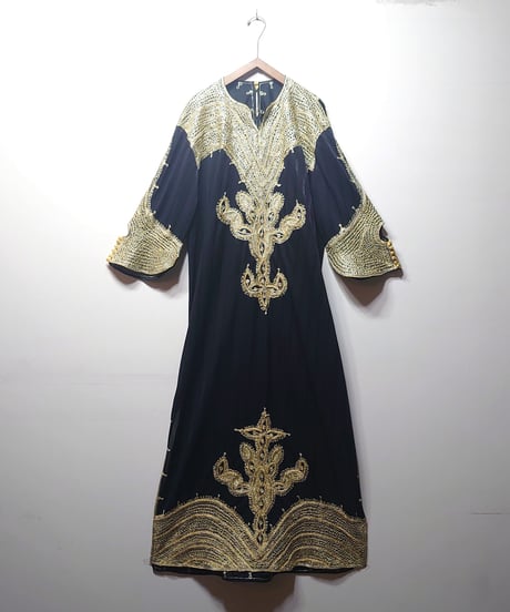 African Embroidery Kaftan Dress BK GO