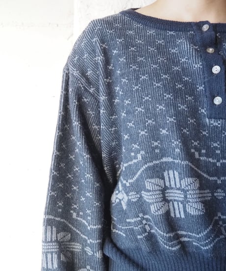 Waist Long Rib Pattern Knit GR