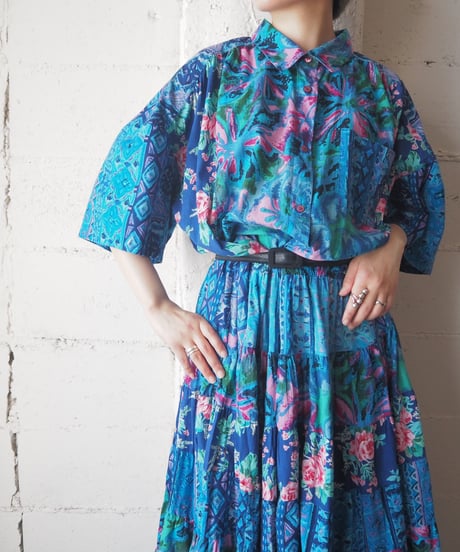 TOGETHER Flower Pattern Big Dress BL
