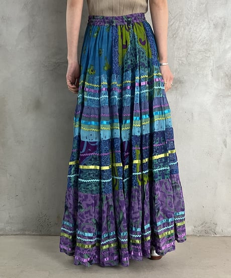 Embroidery Pattern Design Tiered Skirt PURBL