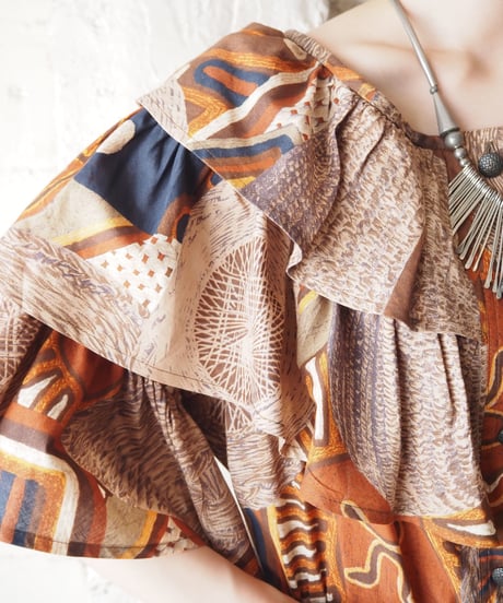 Tiered Sleeve African Pattern Dress BR