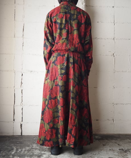 Flower Pattern Neck Design Dress
