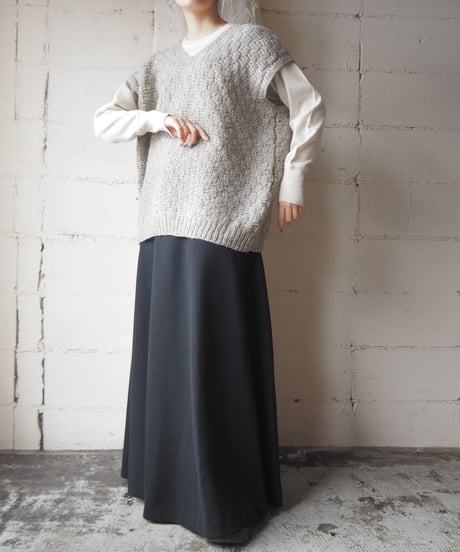 Vneck Oversized Knit Vest GR