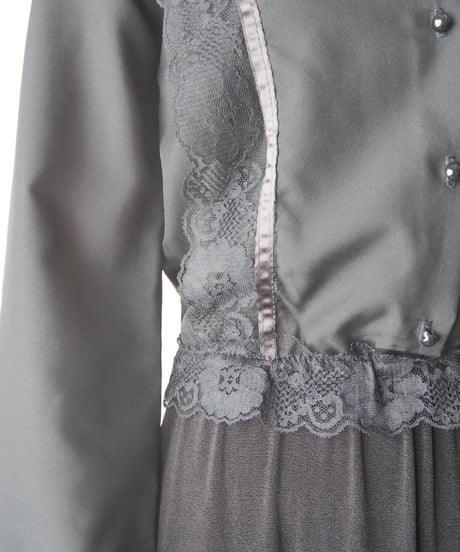 Lace Collar Line Blouse BK