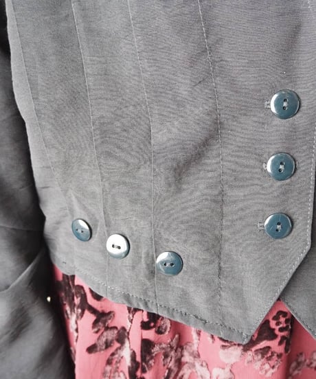 Pleated Design Open Collar Shirt Jacket BK