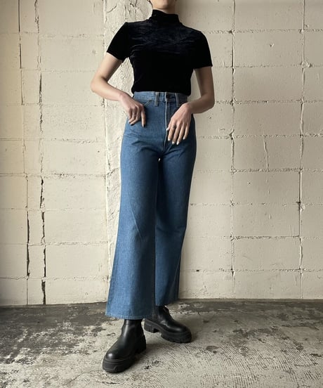 Mockneck Velour S/S BK
