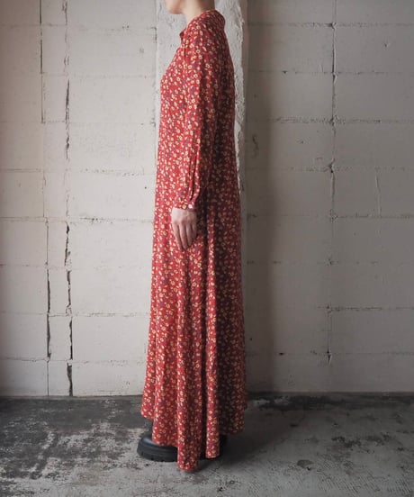 Flower Pattern Shirt Dress RE