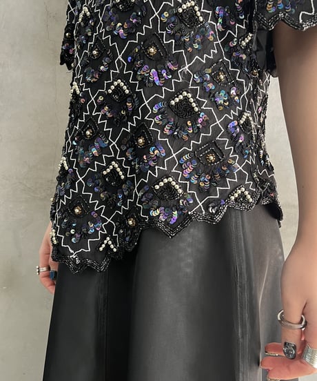 Pattern Design Sequin Blouse BKPUR