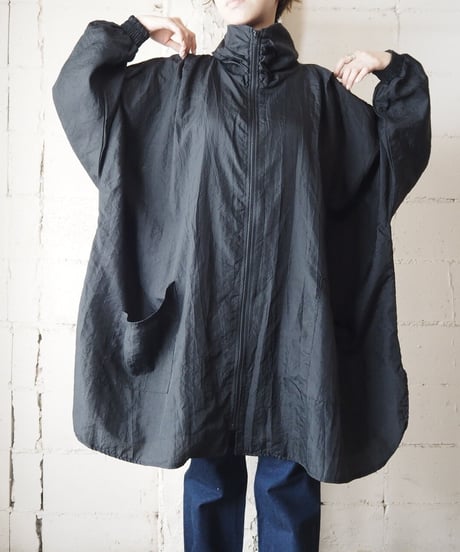 Stand Collar Dolman Long Jacket BK