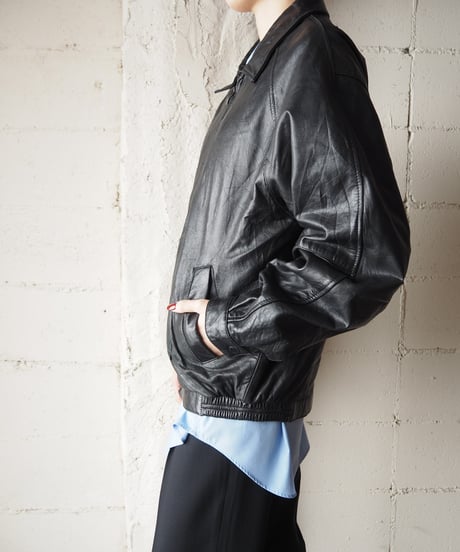Zip Up Leather Jacket BK