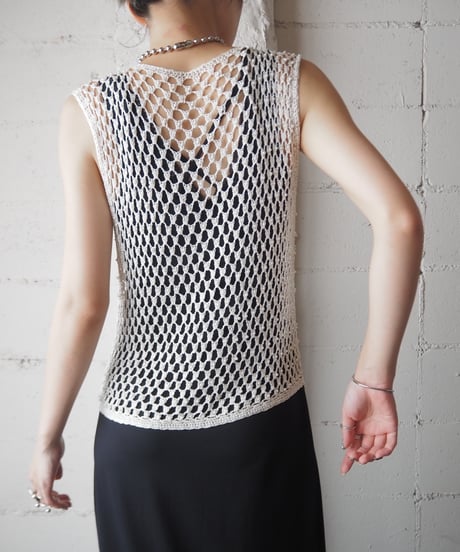 Beads Crochet Vest WH