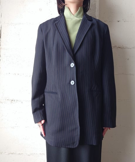 DONNA KARAN Stripe Tailored Jacket BKBR