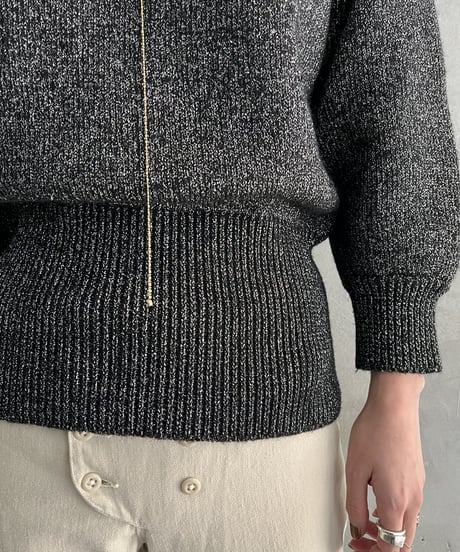 Volume Sleeve Shiny Knit SVBK