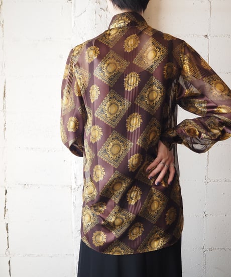 Sheer Sunflower Pattern Shirt BRGD