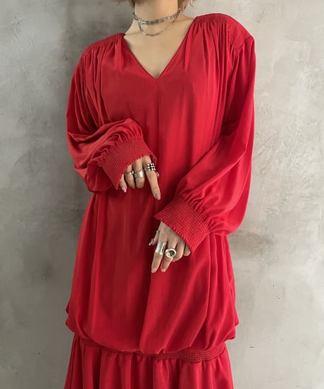 Tiered Frill Design V Neck Dress