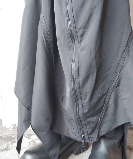 Belted Zip Design Skirt BK