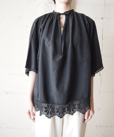 1920〜30's Lace Hem Smock BK