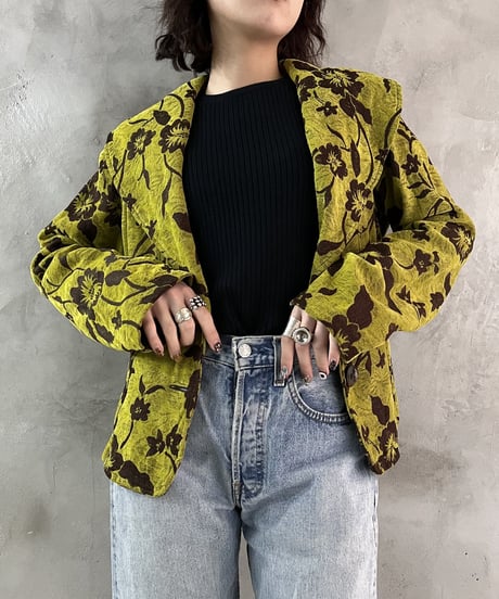 Flower Pattern Collar Design Jacket GNBR
