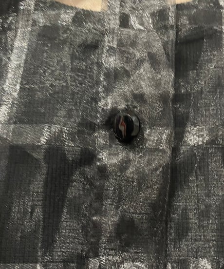 Volume Sleeve Sheer Check Shirt BK