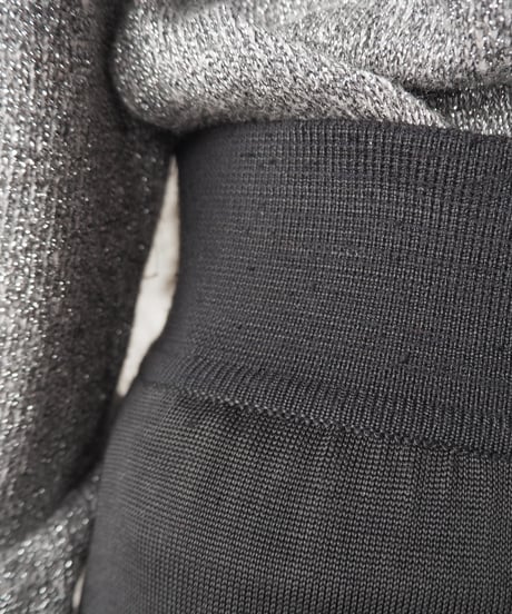 Gum Belt Knit Tight Skirt BK