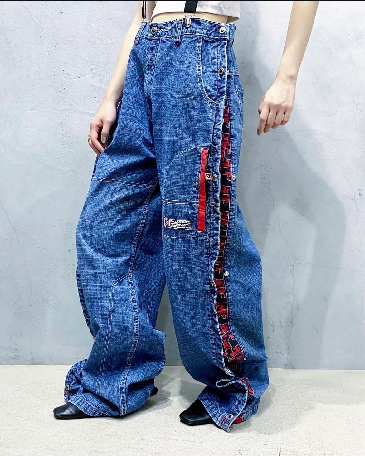 90's PACO JEANS Side Snap Denim Pants BL | Orfeo