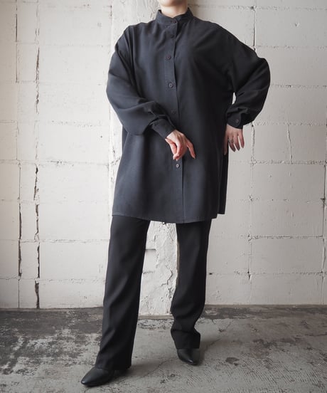 ORVIS Band Collar Silk Shirt BK