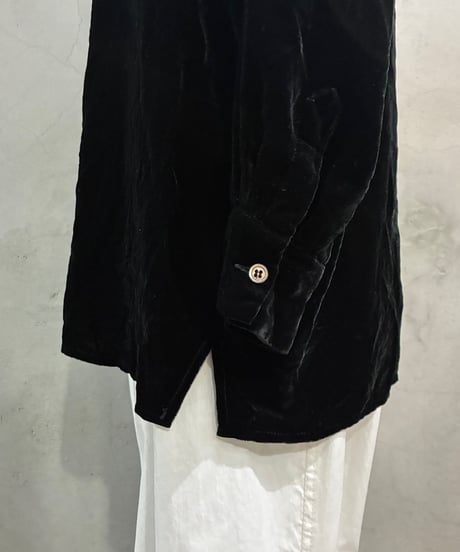 Shell Button Velour Shirt BK