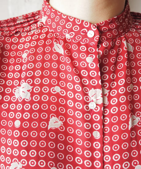 GIVENCHY Stand Collar Pattern Blouse RE