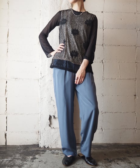 Color SilkTuck Pants BL