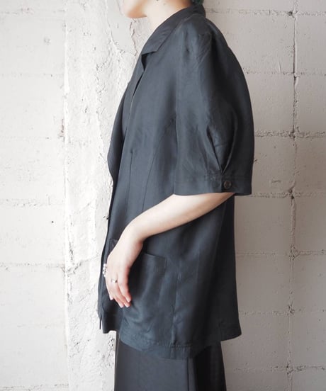 Double Breasted Short Sleeve Shirt Jacket BK