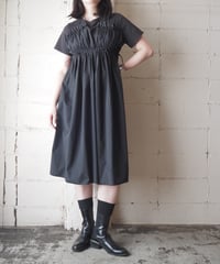 Gather Nylon Docking Tee Dress BK