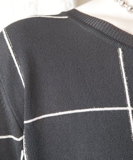 Max Mara Lame ×Check Pattern Knit BK