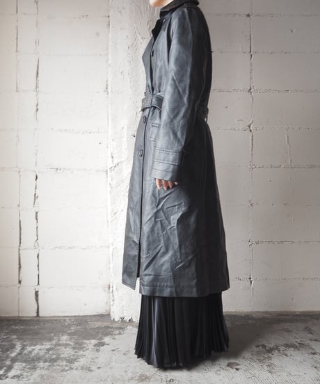 Leather Trench Coat BK