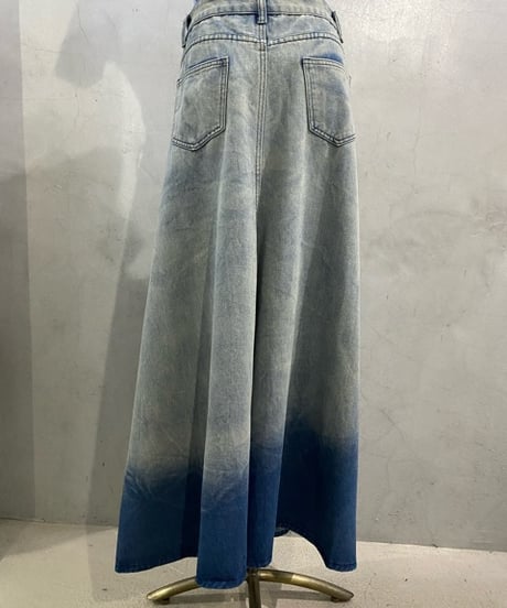 Design Hem Gradation Denim Skirt LBLBL