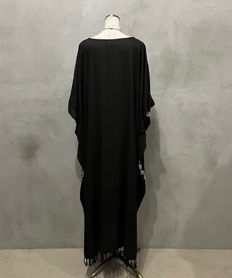 Embroidery Fringe Kaftan Dress BKWH