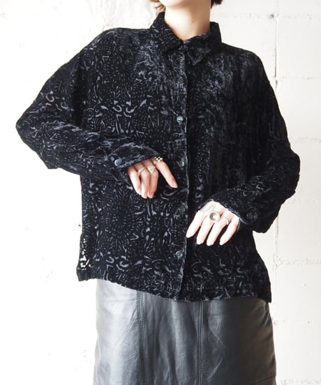 Opal Velour Sheer Shirt BK
