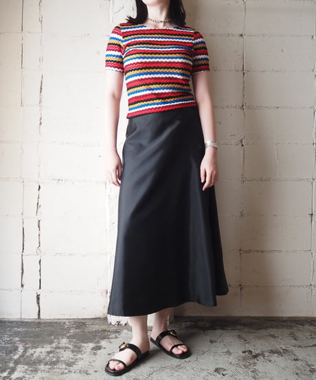 1980's Multi Color Stripe Short Sleeve Knit BE BL YE RE BK