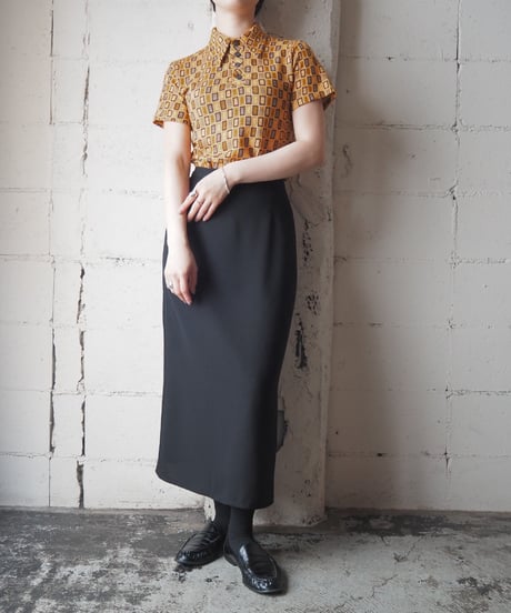1970's MONTGOMERY WARD Geometric Pattern Knit Shirt ORBR