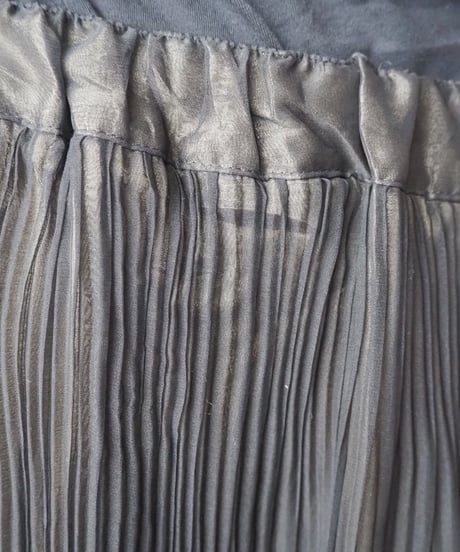 Pleated Sheer Layered Skirt BK YGN