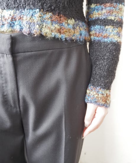 MNLDA Loop Yarn Stripe Knit BKBLBR
