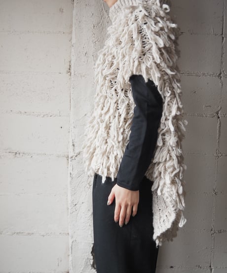 Fringe Knit High Neck Vest IV