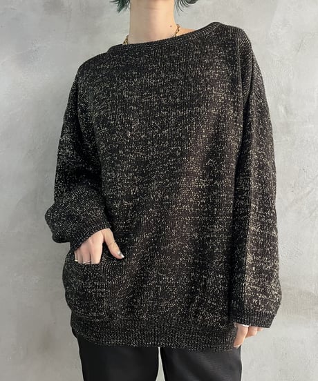 Crew Neck Lame Knit GOBK