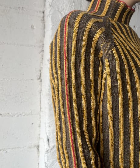 Tricolor Bottleneck Rib Knit BRYERE