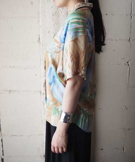 Botanical Leaf Open Collar Shirt BEBL