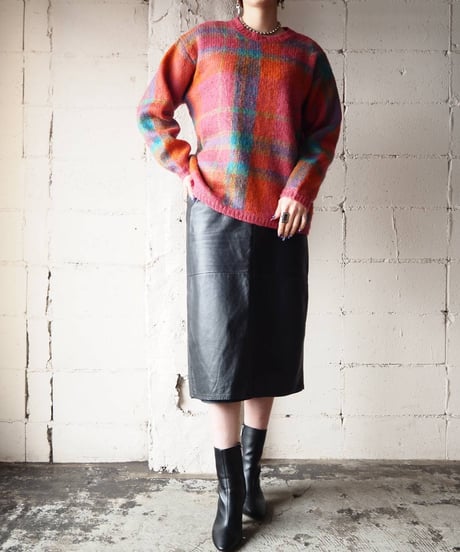 Check Pattern Mohair Knit PIBL