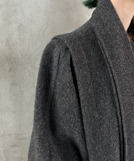 Collar Design Side Slit Dolman Sleeve Coat GR