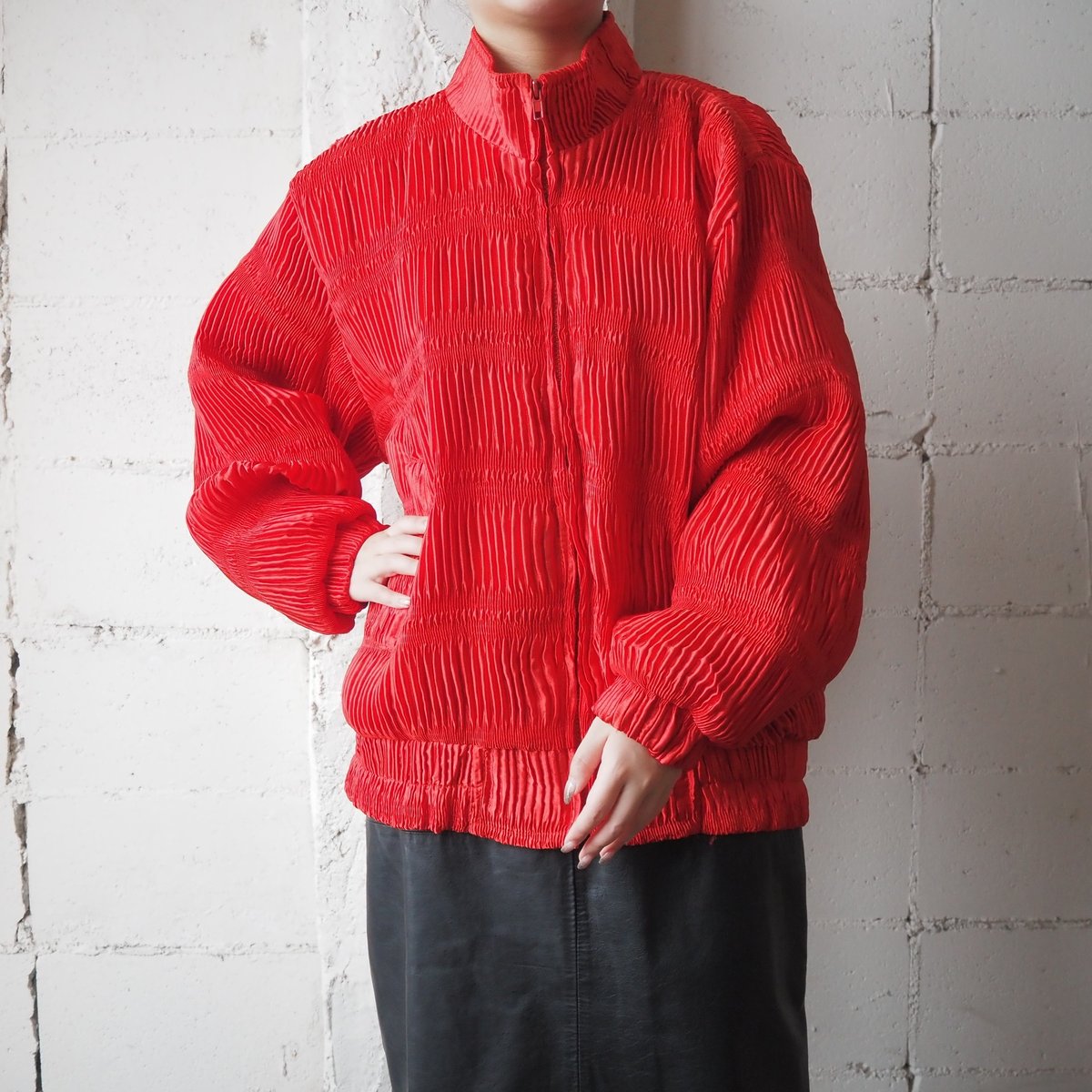 A.D.S Pleated Standcollar Zipup Jacket RD | Orfeo