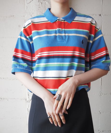REMAKE Ralph Lauren Stripe Polo Shirt REBLWH