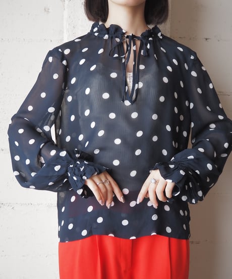 GANNI Sheer Dot Blouse NVWH